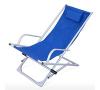 BMKGODN Chaise Pliante, Fauteuil inclinable Pliable for la Plage, Le Balcon, l'intérieur et l'extérieur, idéal for Les Pauses déjeuner ou Loisirs, 150 x 63 76 cm, Durable(Blue)