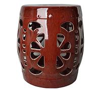 BMKGODN Grand Tabouret de Tambour en céramique Creux, canapé Salon, Chaise d'étude, décoration Table Chevet(Red)