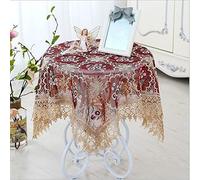 BMKGODN Housse de Table brodée, nappes en Dentelle Anti-poussière, Nappe rectangulaire macramé Floral, Serviette Lavable for Basse, Chevet(B,Diameter150cm(59inch))