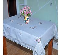 BMKGODN Nappes rectangulaires en Polyester, Couverture de Table Dentelle brodée, d'armoire Chevet Creuse, Nappe d'eau for la Cuisine et Salle à Manger(130x180cm(51x71inch))