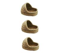 BMKGODN Nid de Lapin, Cage à créatures, Hamster, Cochon d'Inde, Maison for Animaux Compagnie, Grotte, hérisson, literie, lit, d'herbe, Rabbin(Ax3pcs,20X15cm)