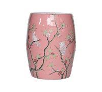 BMKGODN Tabouret de Tambour en céramique Fleur et d'oiseau Pays, Nouveau Tabouret Rond Style Chinois, créatif for l'habillage Le Changement Chaussures(Pink)