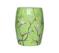 BMKGODN Tabouret de Tambour en céramique Fleur et d'oiseau Pays, Nouveau Tabouret Rond Style Chinois, créatif for l'habillage Le Changement Chaussures(Green)