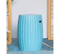 BMKGODN Tabouret de Tambour en céramique Fleur Peinte à la Main Jaune, Tabouret décoration Jardin, Table Portable for ménage, Salon, Utilisation intérieure et extérieure(B)