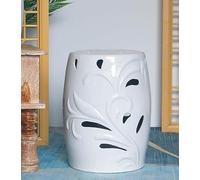 BMKGODN Tabouret de Tambour en céramique Fleur Peinte à la Main Jaune, Tabouret décoration Jardin, Table Portable for ménage, Salon, Utilisation intérieure et extérieure(C)