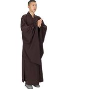 BMKGODN Vêtements bouddhistes d'été quatre saisons, longue robe de méditation bouddhiste zen maître(Coffee,36)