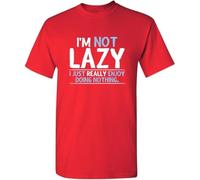 BMKP7712ER I'm Not Lazy I Just Enjoy Doing Nothing Funny Mens Graphic T-Shirts Sarcastic Humor Shirts for Men Manches Courtes(Large)