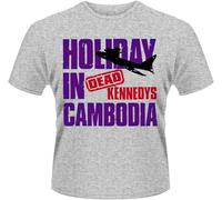BMKP7712ER Men's Dead Kennedys Holiday in Cambodia 2 Short Sleeve T-Shirt L. Grey Manches Courtes(3X-Large)