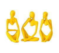 BMLCGJ Statue de penseur dorée - Sculpture d'art Abstrait - Figurines de Collection en résine dorée pour la Maison, Le Salon, Le Bureau, Une étagère - Excellente idée Cadeau (Jaune)