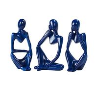 BMLCGJ Statue de penseur dorée - Sculpture d'art Abstrait - Figurines de Collection en résine dorée pour la Maison, Le Salon, Le Bureau, Une étagère - Excellente idée Cadeau (Bleu)