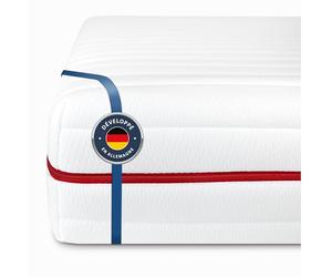 BMM Matelas 120 x 200 cm Classique 19, dureté H3, fermeté Moyenne/Matelas en Mousse Froide certifié Öko-Tex/Ergonomique 7 Zones, Hauteur 19 cm, Matelas de Conception Allemande