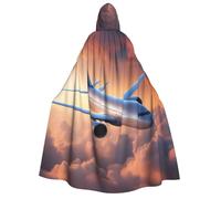 bmnaswt Belle cape à capuche imprimé avion ciel pour adulte, idéale pour cosplay, fêtes et plus encore