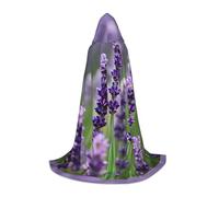 bmnaswt Cape à capuche avec imprimé floral lavande violet pour rehausser votre look festif, grande capuche et nœud papillon, pour Halloween/cosplay