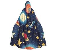 bmnaswt Cape à capuche avec imprimé univers ciel étoilé pour adulte, idéale pour cosplay, fêtes et plus encore