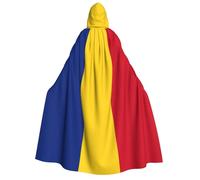 bmnaswt Cape à capuche imprimée drapeau de la Roumanie pour adulte, idéale pour cosplay, fêtes et plus encore