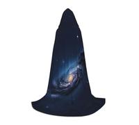bmnaswt Cape à capuche imprimée galaxie de la Voie lactée de l'Univers, rehaussez votre look festif, grande capuche et nœud papillon, pour Halloween/cosplay