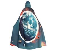 bmnaswt Cape à capuche imprimée planète spatiale Terre pour adulte, idéale pour cosplay, fêtes et plus encore