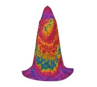 bmnaswt Cape à capuche imprimée tie-dye hippies, rehaussez votre look festif, grande capuche et nœud papillon, pour Halloween/cosplay