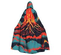 bmnaswt Cape à capuche pour adulte avec imprimé volcano - Unisexe - Longue cape pour cosplay, fête