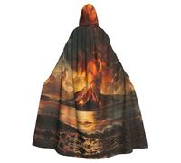 bmnaswt Cape à capuche pour adulte avec imprimé volcano - Unisexe - Longue cape pour cosplay, fête