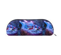 bmnaswt Jolie pochette de rangement imprimée guitare, pochette à fermeture éclair en croix, élégante et portable, argent, taille unique, valise