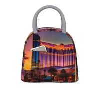 bmnaswt Las Vegas Sunset 1 Sac à déjeuner isotherme avec poche avant, boîte à déjeuner isotherme avec fermeture éclair