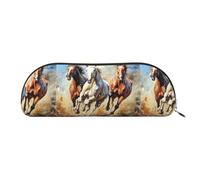 bmnaswt Pochette de rangement à motif de chevaux, pochette à fermeture éclair en forme de croix, élégante et portable, doré, taille unique, valise