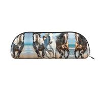 bmnaswt Pochette de rangement à motif de chevaux, pochette à fermeture éclair en forme de croix, élégante et portable, doré, taille unique, valise