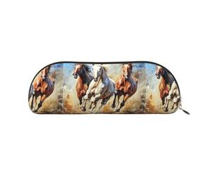 bmnaswt Pochette de rangement à motif de chevaux, pochette à fermeture éclair en forme de croix, élégante et portable, doré, taille unique, valise