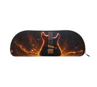 bmnaswt Pochette de rangement imprimée guitare électrique, pochette à fermeture éclair, élégante et portable, argent, taille unique, valise