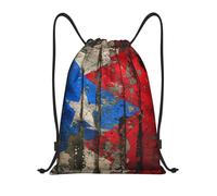 bmnaswt Porto Rico Sac à dos pliable avec cordon de serrage pour la plage, la randonnée, la gym et les courses quotidiennes, Noir , M, Sac à dos de voyage
