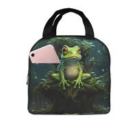 bmnaswt Sac à déjeuner isotherme pour homme et femme avec imprimé grenouille de la paix, boîte à déjeuner réutilisable pour le travail, le pique-nique