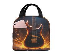 bmnaswt Sac à déjeuner isotherme pour homme et femme, motif guitare électrique, boîte à déjeuner réutilisable pour le travail, le pique-nique