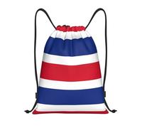 bmnaswt Sac à dos pliable avec cordon de serrage imprimé drapeau du Costa Rica pour la plage, la randonnée, la gym et les courses quotidiennes, Noir , S, Sac à dos de voyage