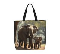 bmnaswt Sac fourre-tout léger à fermeture éclair imprimé éléphant, sac à main décontracté pour le shopping et le travail