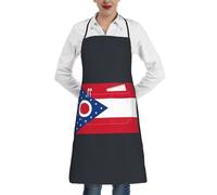 bmnaswt Tablier de cuisine en polyester avec poche Motif drapeau de l'État de l'Ohio