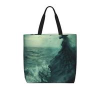 bmnaswt The Sea Witch Sac fourre-tout léger à fermeture éclair avec imprimé inspiré de la sorcière de mer, sac à main décontracté pour le shopping et le travail