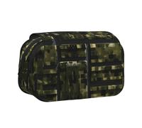 bmnaswt Trousse double à clapet en tissu Oxford avec poches à fermeture éclair Motif camouflage militaire