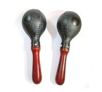BMOZRM 2 Pièces Maracas pour Adultes, Percussions à Main Marteau De Sable Instrument Fournitures De Fête Mexicaines avec Coques en Plastique Abs Et Poignées en Bois (Color : Noir)