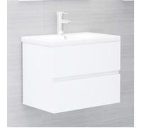 BMP - Best Armoire d'évier avec lavabo, Armoire de Rangement avec vasque, Blanc Aggloméré FR vrrn1n