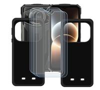 BMPNLSZ 2 X Coque pour Doogee Fire 7 Ultra, Noir Silicone TPU Cover Bumper Housse Étui Case + [4 pièces] HD Film Protecteur Verre trempé écran pour (6,6").