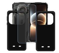 BMPNLSZ 2 X Coque pour Doogee Fire 7 Ultra, Noir Silicone TPU Cover Bumper Housse Étui Case + HD Film Protecteur Verre trempé écran pour (6,6").