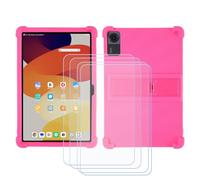 BMPNLSZ Coque pour Blackview Tab 20 WiFi, Silicone TPU Cover Souple Cristal Bumper Housse Étui Case + 4 Film Protecteur Verre trempé écran (10,1") - Couleur Rose