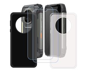 BMPNLSZ Coque pour Blackview Xplore 2 Projector, Noir + Translucide Silicone Cover Bumper Housse Étui Case + [2 pièces] HD Film Protecteur Verre trempé écran pour (6,73").