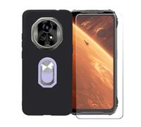 BMPNLSZ Coque pour Blackview Xplore 2 Projector + Violet Anneau de Support Rotatif Amovible à 360 degrés, Noir Silicone TPU Cover Bumper Housse Étui Case + HD Film Protecteur.