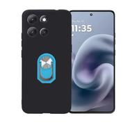 BMPNLSZ Coque pour Coolpad Cool 30 Play + Bleu Anneau de Support Rotatif Amovible à 360 degrés, Noir Silicone TPU Cover, Bumper Anti-Choc Etui Housse de Protection Case.