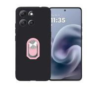 BMPNLSZ Coque pour Coolpad Cool 30 Play + Couleur Rose Anneau de Support Rotatif Amovible à 360 degrés, Noir Silicone TPU Cover, Bumper Anti-Choc Etui Housse de Protection Case.