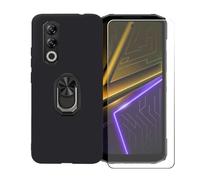 BMPNLSZ Coque pour Doogee Blade 20 Max + Noir Anneau de Support Rotatif Amovible à 360 degrés, Noir Silicone TPU Cover Bumper Housse Étui Case + HD Film Protecteur.