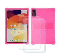 BMPNLSZ Coque pour Doogee Tab E3, Silicone TPU Cover Souple Cristal Bumper Housse Étui Case + 3 Film Protecteur Verre trempé écran (11,0") - Couleur Rose