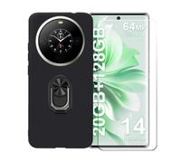 BMPNLSZ Coque pour Fossibot S3 Pro + Noir Anneau de Support Rotatif Amovible à 360 degrés, Noir Silicone TPU Cover Bumper Housse Étui Case + HD Film Protecteur.